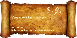 Vaskovits Jakab névjegykártya